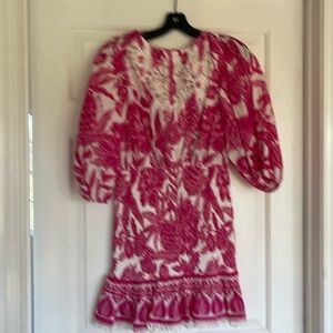 Pink and white Farmrio minidress NWT size xs